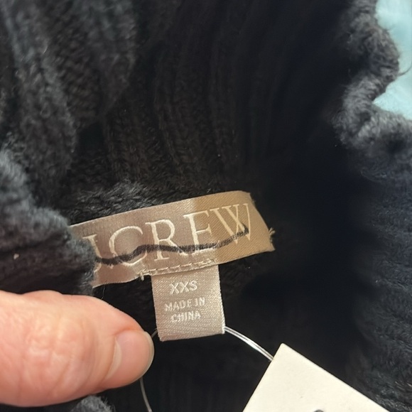 NWT J. Crew Cotton Turtleneck Sweater in Black Stripe Sz XXS - Picture 7 of 10